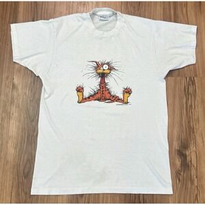 Vintage Bill The Cat T Shirt Mens Large 1984 Comic Art Single Stitch Paper Thin